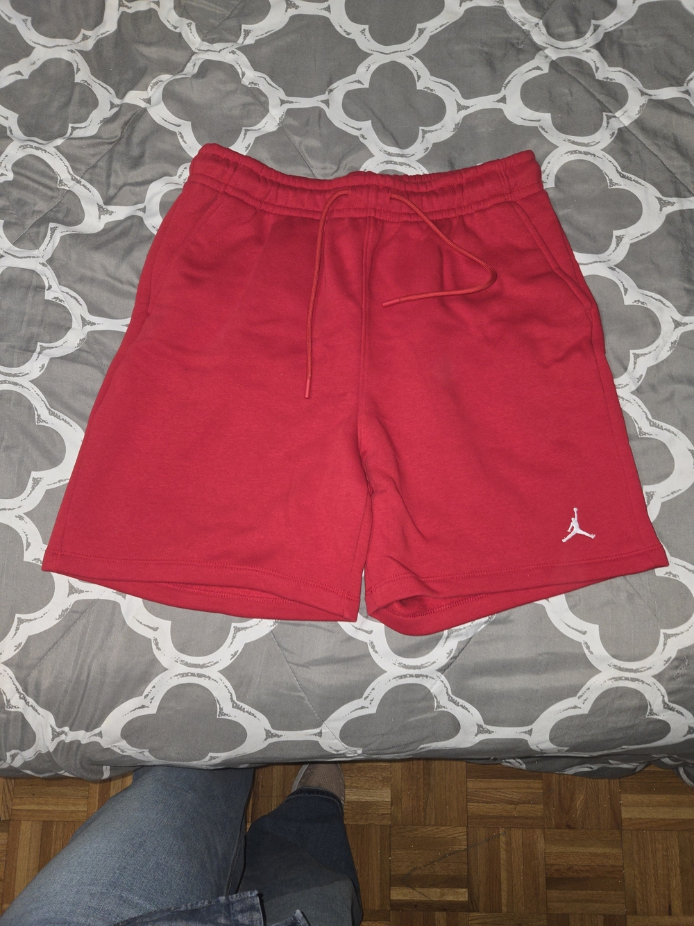 Jordan Red Athletic Shorts with White Jumpman